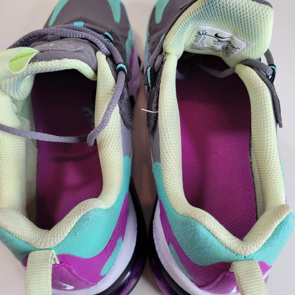 Nike Air Max 270 React 'Gunsmoke Aurora Violet' Size 5.5 Youth - Picture 13 of 13